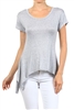 Wholesale Short Sleeve Hi Low Top PRR-8452-Gray