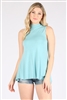 Mock Neck  Sleeveless Rayon Top RS-189R-BLUE (6 pc)