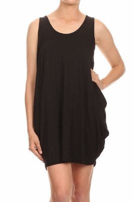 Sleeveless Basic solid dresses SLD-2005-Black