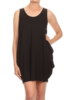 Sleeveless Basic solid dresses SLD-2005-Black