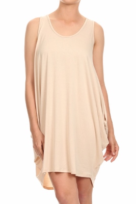 Sleeveless Basic solid dresses SLD-2005 Sand