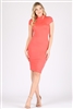 Cap Sleeve Solid dresses SLD-2008-Salmon