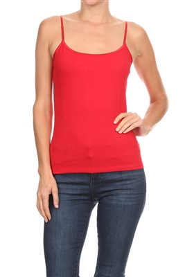 BASIC SOLID Knit Tank TOP ST-006-Red