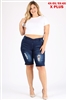 4X to 6X Plus Size Pull-on Super Stretch distressed Bermudas shorts TBB-3002-(6PC)