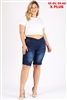 4X to 6X Plus Size Pull-on Super Stretch distressed Bermudas shorts TBB-3004-(6PC)