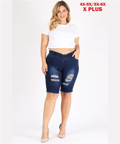 Wholesale plus size denim shorts