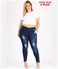 Extended plus size 4X/5X-5X/6X Jeggings TSP001-MD-BL(6 PC)