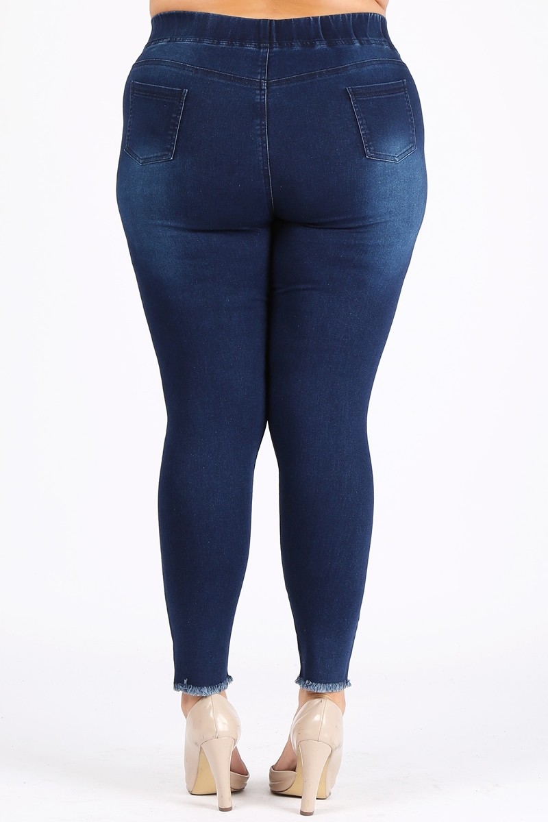 Extended plus size 4X/5X-5X/6X Jeggings TSP003-MD-BL(6 PC)