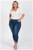 Plus Size Mid-rise Denim Jeggings pants TYEP-007 MD-BL(6 PC)