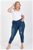 Plus Size Mid-rise Denim Jeggings pants TYEP-037-MD-BL(6 PC)