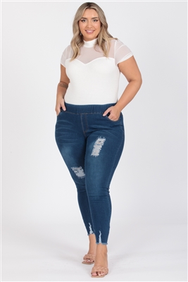 wholesale plus size denim jeggings