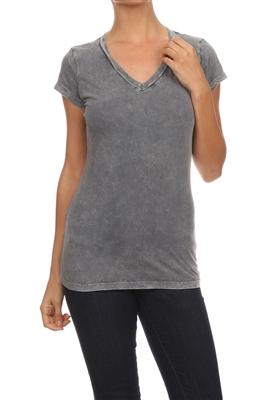 Mineral Washed Tee Charcoal (Top-T1)