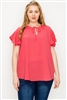 Plus size koshibo polo tops