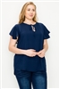 Plus size koshibo polo tops