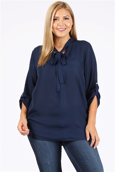 Wool Dobby Plus Top WT809X-Navy-(6 PC)