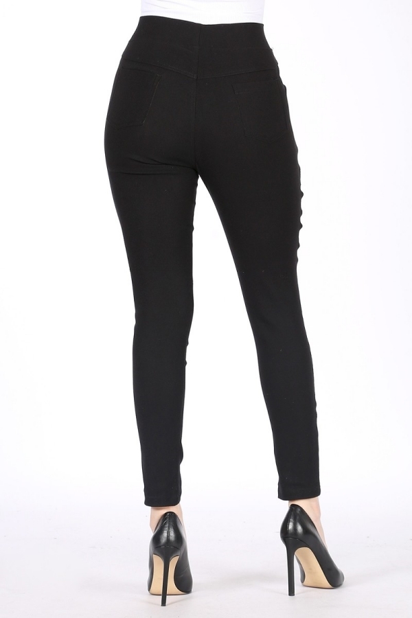 Women's Black Mid Rise Stretchy Jeggings